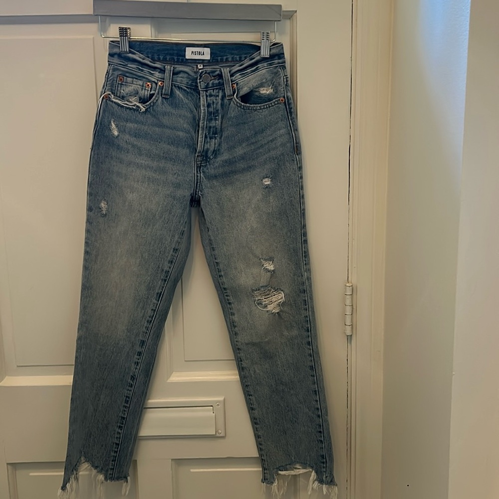 Pistola raw hem ankle length straight size 25